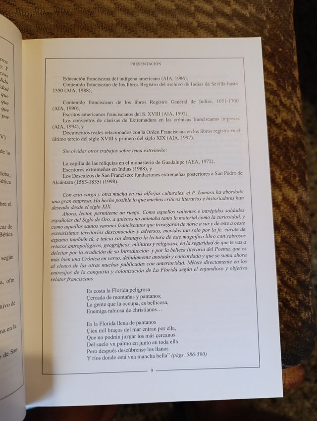 La Florida de Fray Alonso Gregorio de Escobedo