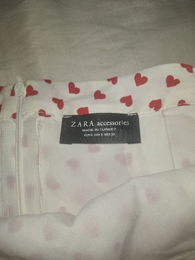 Saia coração Zara - vermelho e branco