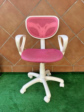 Silla giratoria infantil rosa,regulable en  altura
