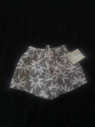 Bañador niño beige-gris palma