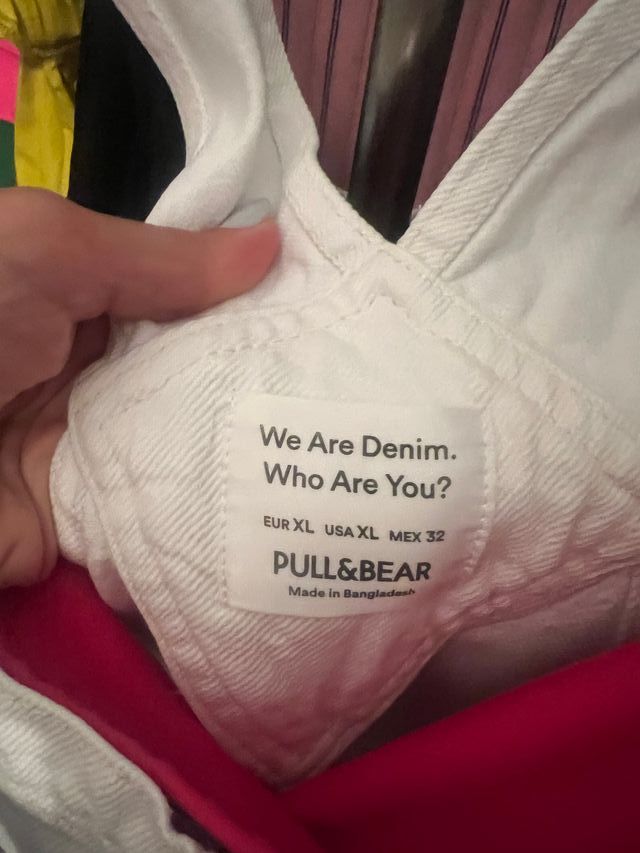 Peto vaquero blanco PULL&BEAR XL