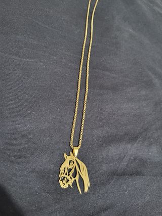 Collar con dije de caballo dorado