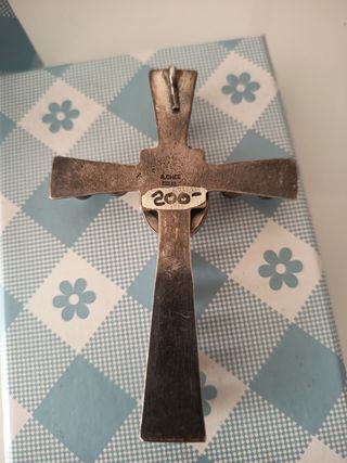 Cruz plata perlas | Joya vintage