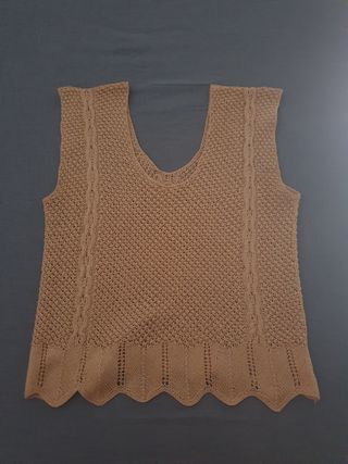 Top beige ganchillo - Talla única