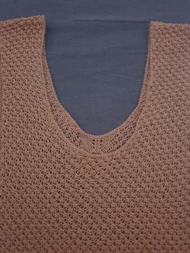 Top beige ganchillo - Talla única