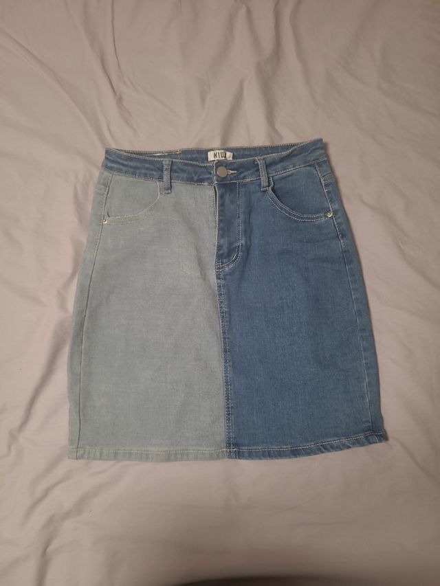 Falda vaquera KIWI azul elastica