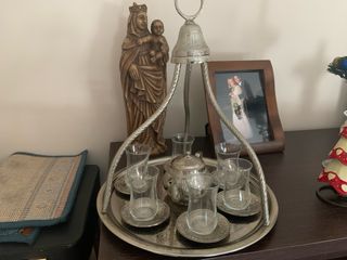 Juego de té plateado
