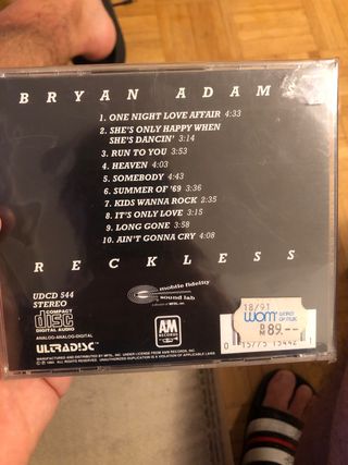 CD Bryan Adams Reckless - Edición Mobile Fidelity