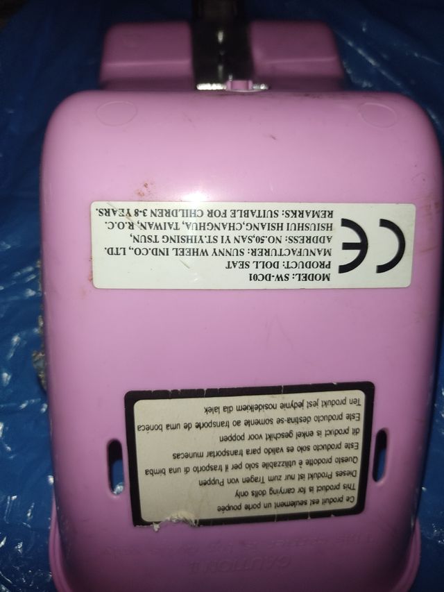 Sillín para muñecos niña rosa - Muñecas