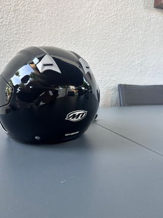 Casco moto negro talla S y guantes negros/rosas S