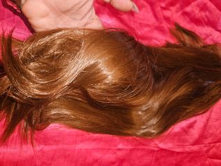 Peluca castaño miel lisa kanekalon