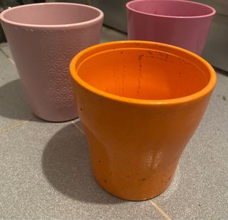 Lote de 3 Macetas de Cerámica - Colores Variados