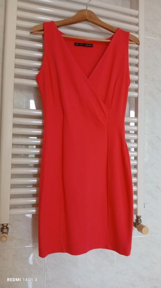 Vestito Zara Basic colore corallo