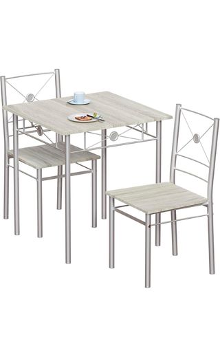 Mesa Comedor 2 sillas - metal y madera