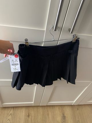 Mini Falda negra plisada XS