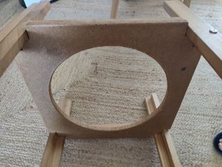 Mesa camilla redonda 70cm. Madera. Sin textil . 