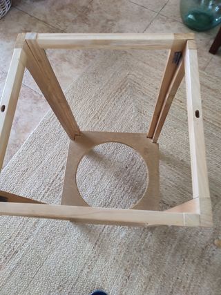 Mesa camilla redonda 70cm. Madera. Sin textil . 