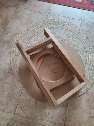 Mesa camilla redonda 70cm. Madera. Sin textil . 