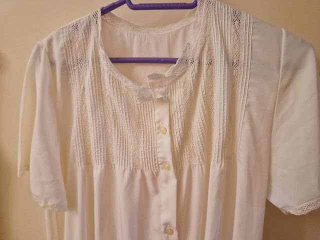 Conjunto Bata y Camisón color blanco marfil