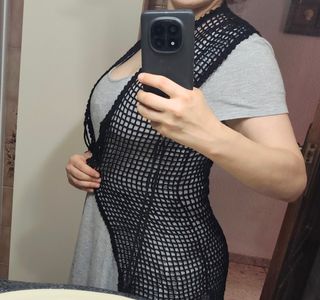 Chaleco crochet negro vintage