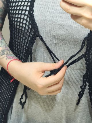 Chaleco crochet negro vintage