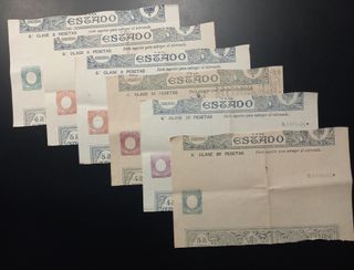 Lote antiguo Papel del Estado con sellos fiscales