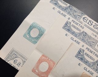 Lote antiguo Papel del Estado con sellos fiscales