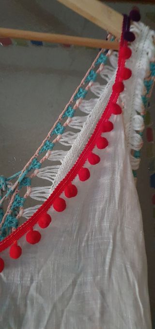 Vestido playero blanco- multicolor