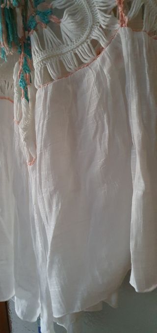 Vestido playero blanco- multicolor