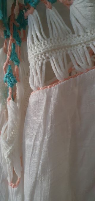 Vestido playero blanco- multicolor