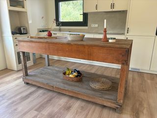 Mesa rústica de madera pino gallego - isla cocina