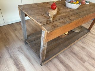 Mesa rústica de madera pino gallego - isla cocina