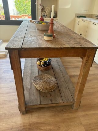 Mesa rústica de madera pino gallego - isla cocina