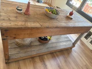 Mesa rústica de madera pino gallego - isla cocina