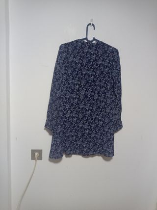 Vestido Cortefiel - Azul marino estampado