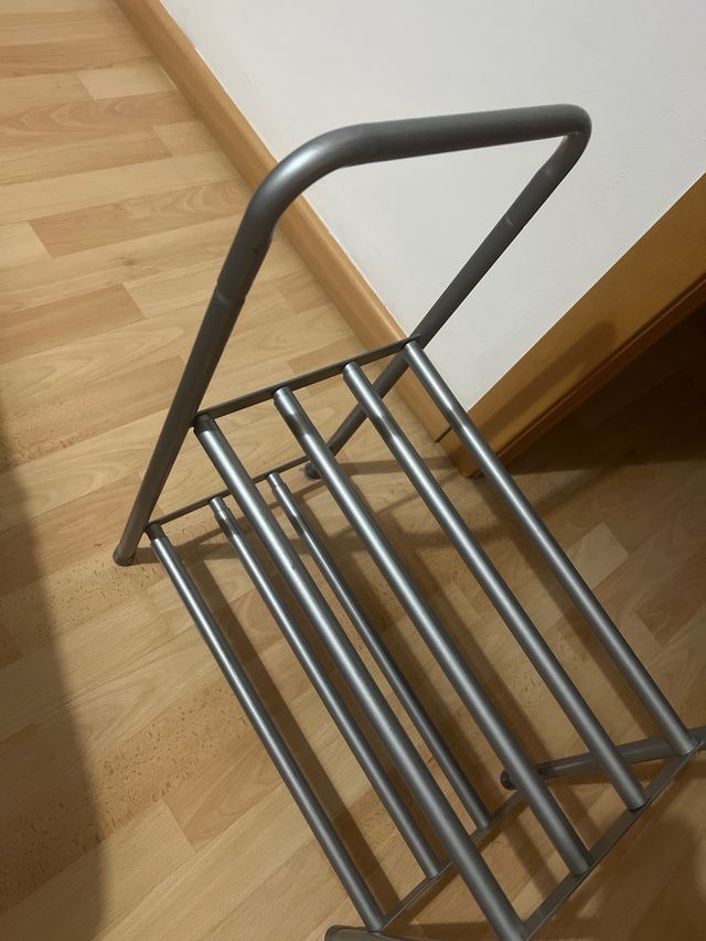 Zapatero metálico plateado - 2 pisos