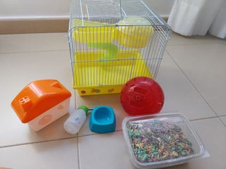 Jaula hamster + accesorios