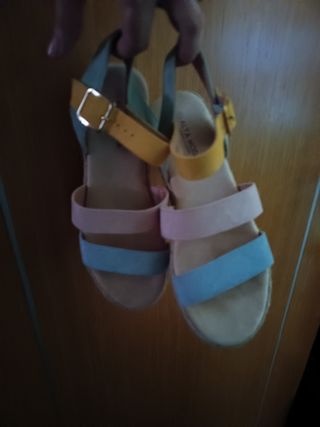 Sandalias plataforma verano - multicolor