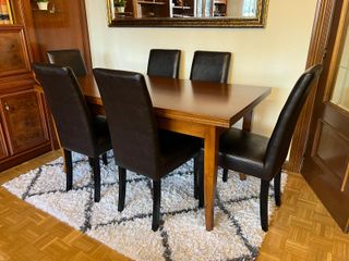 Mesa comedor madera + 6 sillas