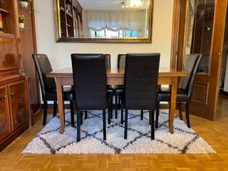 Mesa comedor madera + 6 sillas