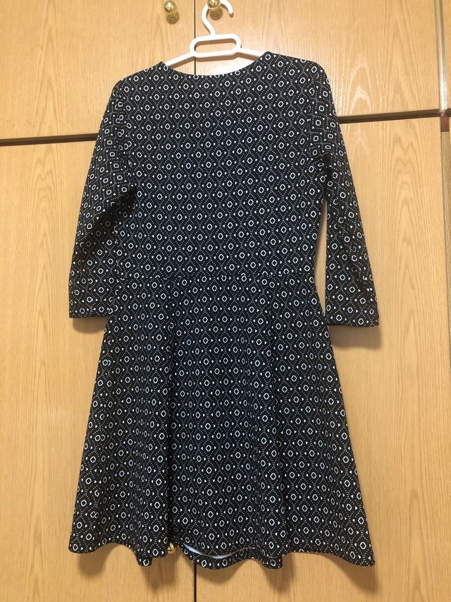 Vestido negro blanco - Talla M