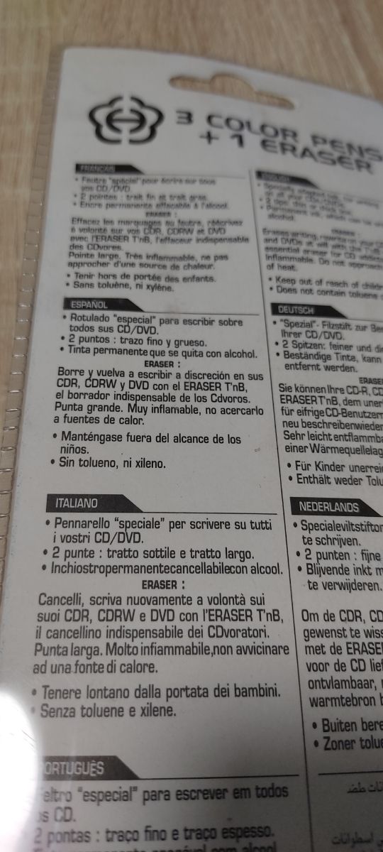 Rotuladores CD/DVD + borrador