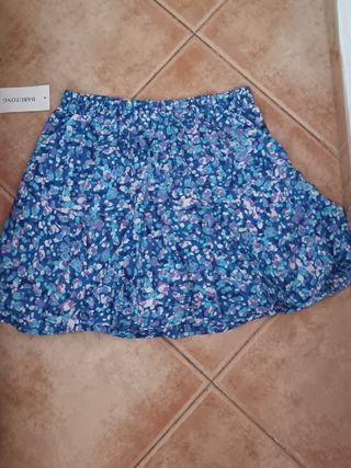 Falda pantalón azul mujer