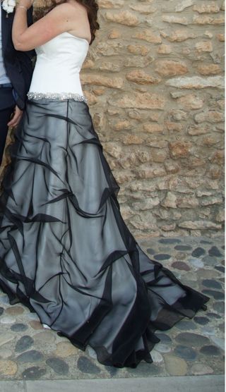 Vestido novia blanco-negro
