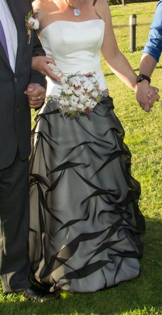Vestido novia blanco-negro