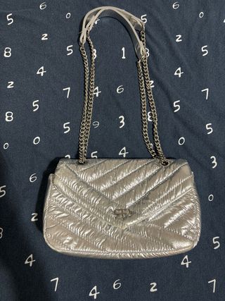 Bolso bandolera plateado