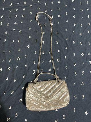 Bolso bandolera plateado