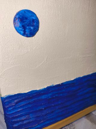 4 Quadri Astratti Pop Art Sole sul mare in rilievo