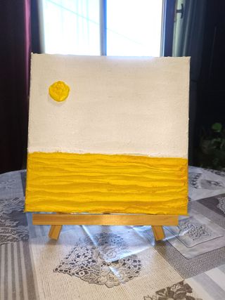 4 Quadri Astratti Pop Art Sole sul mare in rilievo