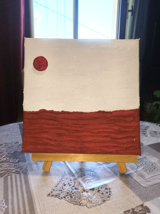 4 Quadri Astratti Pop Art Sole sul mare in rilievo